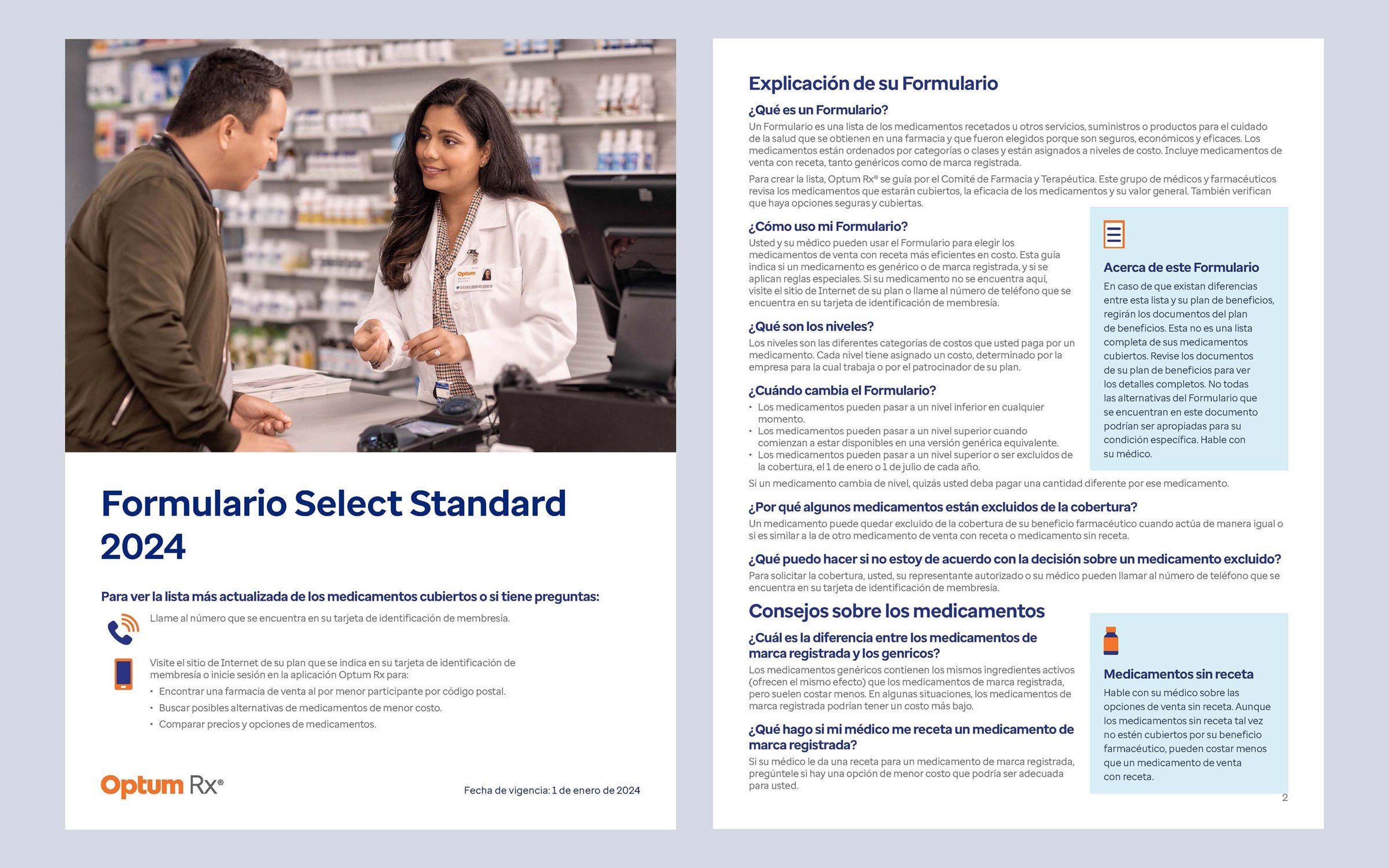 Drug formulary — Spanish tiered medication list multilingual DTP sample